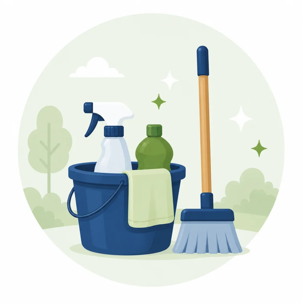 Illustration für Wohnungs- und Geschäftsreinigung